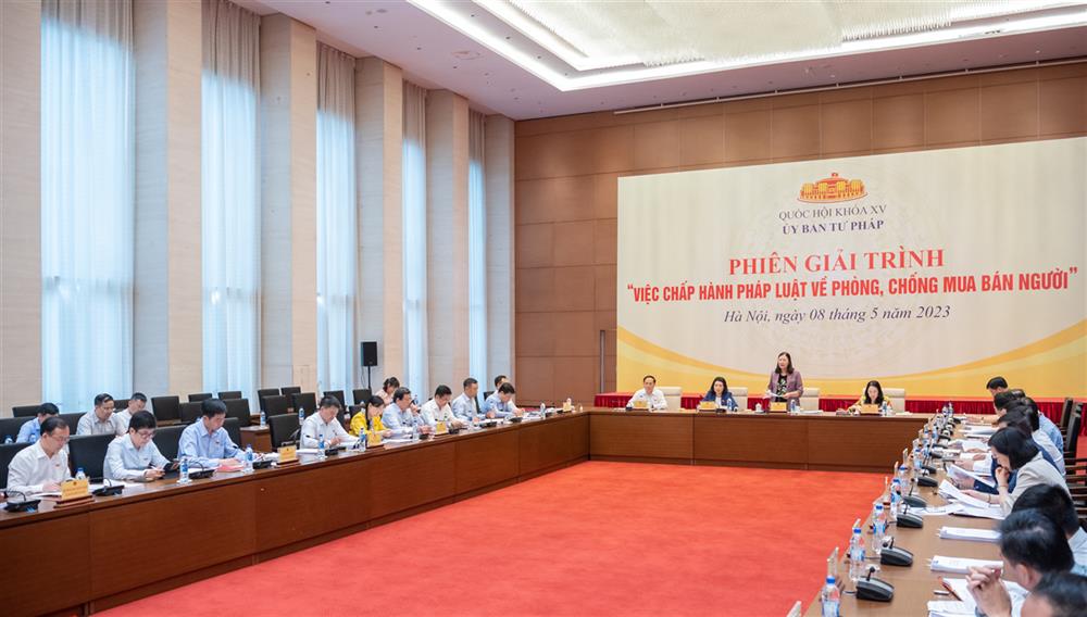 Ủy ban Tư pháp của Quốc hội tổ chức phiên giải trình việc chấp hành pháp luật về phòng, chống mua bán người